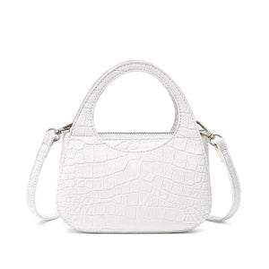 Crocodile Pattern Shoulder Womens Bag PU Leather Short Handle Mini Handbag