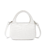 Crocodile Pattern Shoulder Womens Bag PU Leather Short Handle Mini Handbag