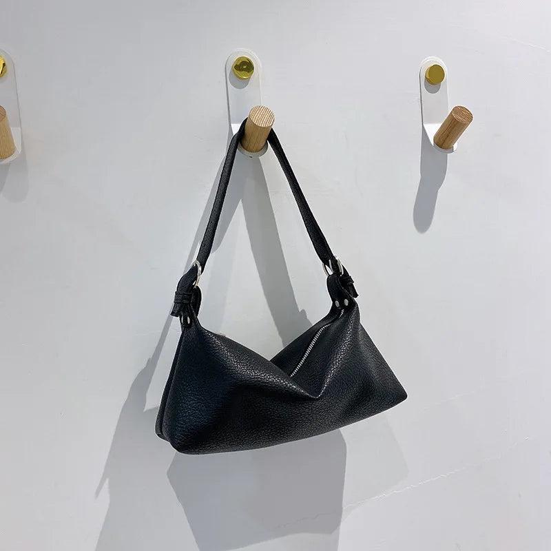 Vintage PU Leather Top Handle Bag Women Handbag