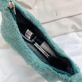 Curly Plush Hobos Shoulder Bag Acrylic Chain Lady Handbags