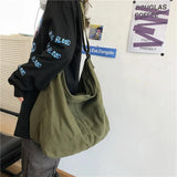 Women Canvas Shoulder Bags Large Capacity Thick Cotton Cloth Books Handbag Tote