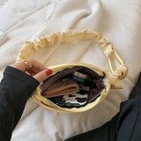 Soft Leather Shoulder Bag with Ribbon for Women