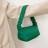 Winter Soft Down Underarm Hobo Bag Quilted Shoulder Bags Women Ladies