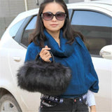 Faux Rabbit Fur Handbag Shoulder Messenger Bag Tote Women Long Fur Grass