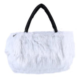 Faux Rabbit Fur Handbag Shoulder Messenger Bag Tote Women Long Fur Grass