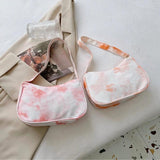 Tie Dye Top-Handle Handbag Women Shoulder Bag Underarm Travel Polyester