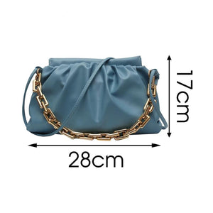 PU Leather Chain Crossbody Cloud Bag for Women Shoulder Messenger Side Bag