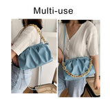 PU Leather Chain Crossbody Cloud Bag for Women Shoulder Messenger Side Bag