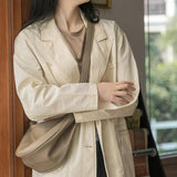 Spring Versatile PU Soft Leather Dumpling Bag for Female Students