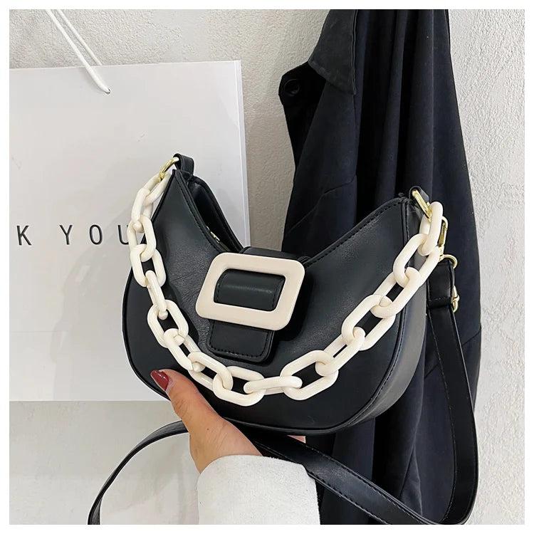 Contrasting Colors Shoulder Bags for Women Chains Handbags Crossbody Bags
