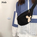 Canvas Solid Crossbody Bag for Women Handbags