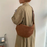 Large Capacity Hobos Bag Vintage Nubuck PU leather Shoulder Bag