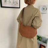 Large Capacity Hobos Bag Vintage Nubuck PU leather Shoulder Bag