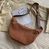 Large Capacity Hobos Bag Vintage Nubuck PU leather Shoulder Bag