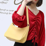 Retro PU Handbag Shoulder Bag Soft Leather Zipper Armpit Bag