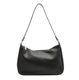 Retro PU Handbag Shoulder Bag Soft Leather Zipper Armpit Bag