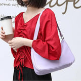 Retro PU Handbag Shoulder Bag Soft Leather Zipper Armpit Bag