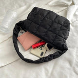 Oxford Women's Shoulder Bag Embroidered Rhombus Design