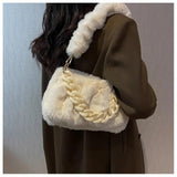 Acrylic Chain Tote Winter Fur Handbag