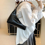 Crocodile Pattern Ladies Chains Hobo Shoulder Purses Stone Pattern Retro Underar