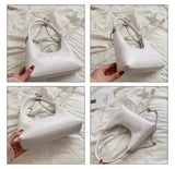 Crocodile Pattern Ladies Chains Hobo Shoulder Purses Stone Pattern Retro Underar