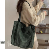 Corduroy Shopper Bag for Women Girls Canvas Shoulder Tote Bag