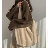 Corduroy Shopper Bag for Women Girls Canvas Shoulder Tote Bag