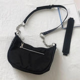 Vintage Nylon Chain Shoulder Hobo Bags For Crossbody Messenger Lady