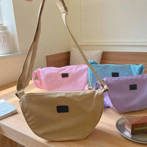Canvas Shoulder Bag Cotton Tote Handbag Zipper Closure