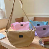 Canvas Shoulder Bag Cotton Tote Handbag Zipper Closure