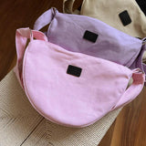 Canvas Shoulder Bag Cotton Tote Handbag Zipper Closure