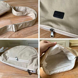 Canvas Shoulder Bag Cotton Tote Handbag Zipper Closure