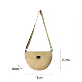 Canvas Shoulder Bag Cotton Tote Handbag Zipper Closure