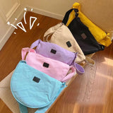 Canvas Shoulder Bag Cotton Tote Handbag Zipper Closure