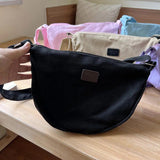 Canvas Shoulder Bag Cotton Tote Handbag Zipper Closure