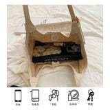 Summer Beige Large Tote Bag - Casual Polyester Jute