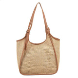 Summer Beige Large Tote Bag - Casual Polyester Jute