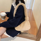 Soft Shoulder Underarm Bag Plush Autumn Winter Fluffy Women Totes Handbag