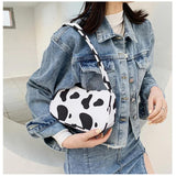 Leopard Print Shoulder Bag Women Canvas Handbag Purse