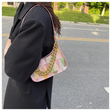 Women's PU Leather Shoulder Bag with Chains Handbag