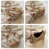 Women's PU Leather Shoulder Bag with Chains Handbag