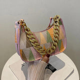 Women's PU Leather Shoulder Bag with Chains Handbag