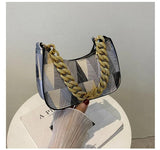 Women's PU Leather Shoulder Bag with Chains Handbag