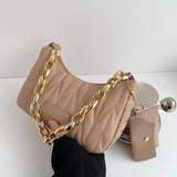 Chain Shoulder Bags Women Underarm Bag Handbags PU Leather Dumpling Bag