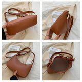 Women's PU Leather Hobos Shoulder Bag Underarm Totes Messenger Handbag Purse