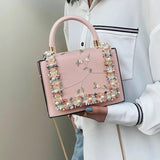 Vintage Flower Lace Handbags Women's Crossbody Chain Messenger Bag