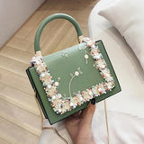 Vintage Flower Lace Handbags Women's Crossbody Chain Messenger Bag