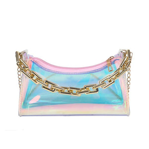 Transparent PVC Crossbody Bag Jelly Chain Shoulder Bags