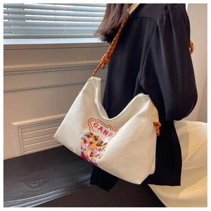 Canvas Square Bag Multifunctional One-Shoulder Diagonal Mobile Phone Pac