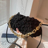 Chain Handbag Shoulder Bag for Women Clutch Purses Winter High Crossbody Bag